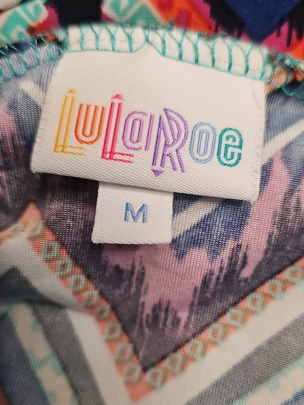 LuLaRoe Chevron Maxi Skirt in Teal, Purple, Black and White - Picture 3 of 4